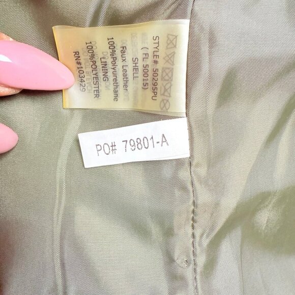 The Fillmore Olive Gray Vegan Leather Moto Jacket - Women’s Medium - Picture 12 of 12